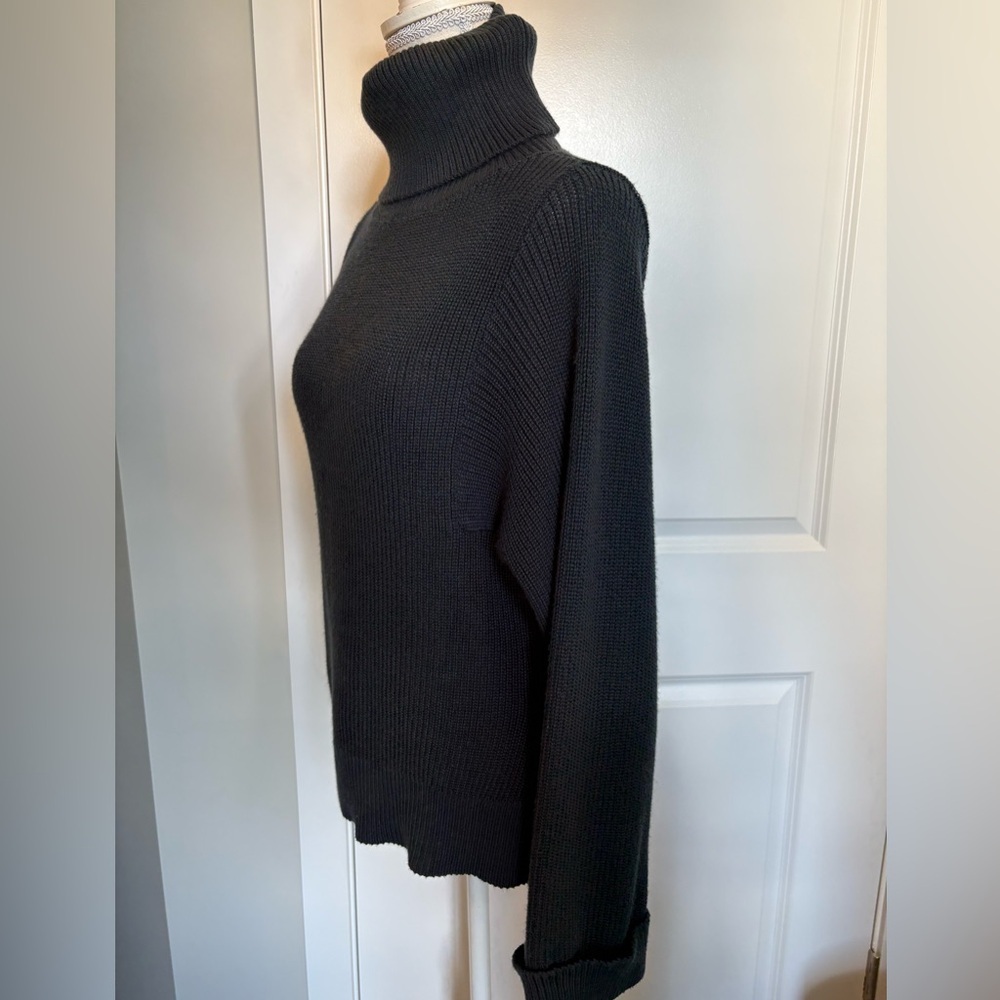 Gentle Fawn Ribbed Knit Turtleneck Sweater Relaxed Fit Deep Navy High size Small - Picture 5 of 11